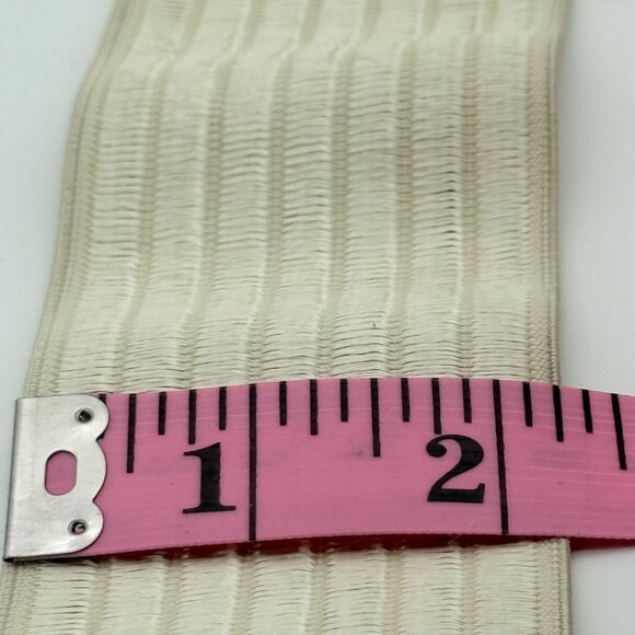 CHARMANT Gold-Tone Abstract Swirl Floral Elastic Stretch Belt, 2.5″ Wide 25.5" L - Picture 8 of 10